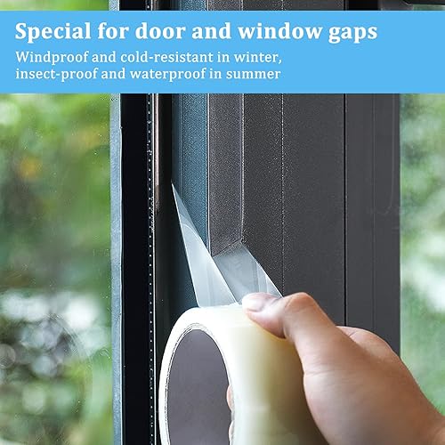 Ruban d'Étanchéité Transparent pour Fenêtre 10m x 5cm