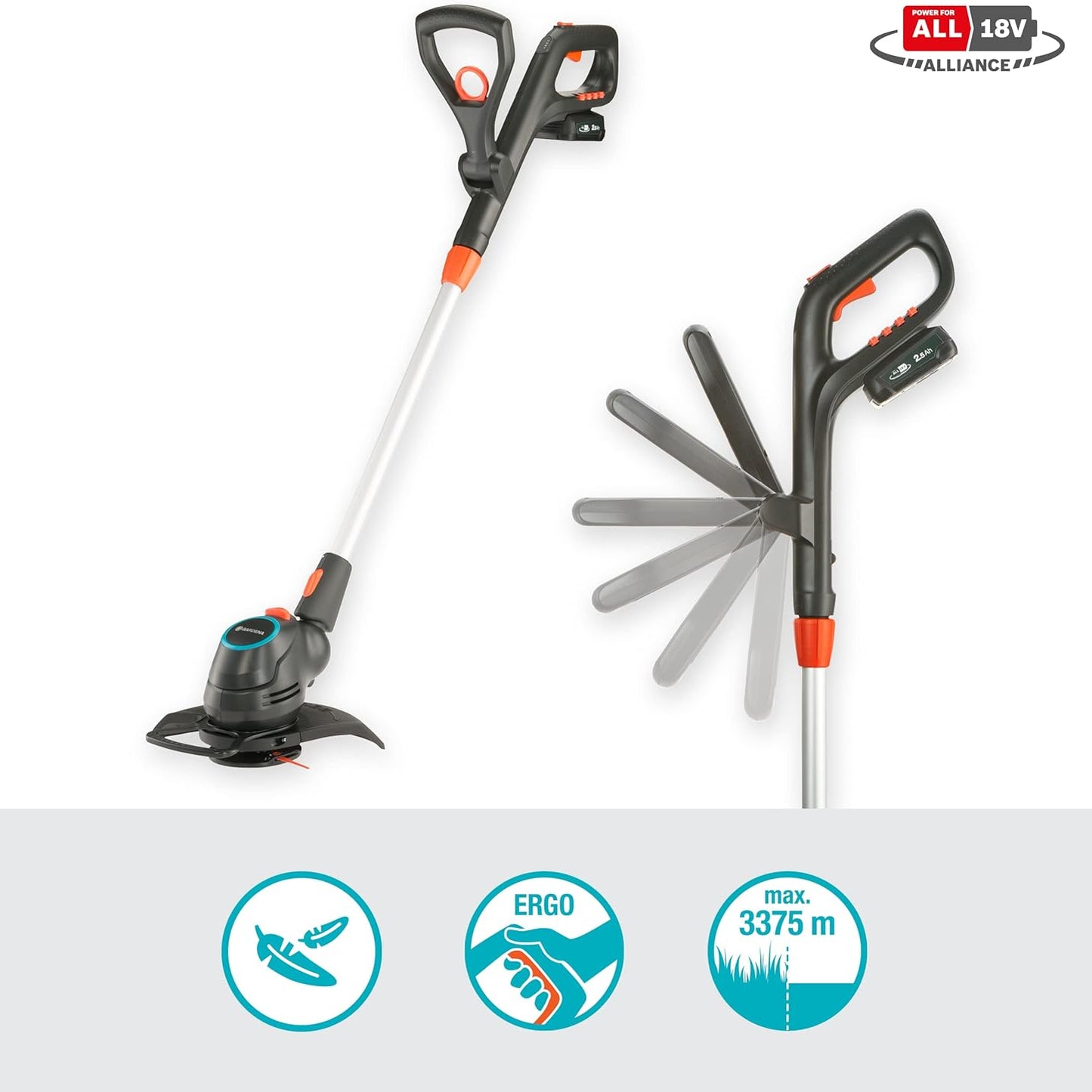 Coupe Bordures Batterie ComfortCut Li-18/23 Kit 18V 2.5Ah (14701-20) GARDENA