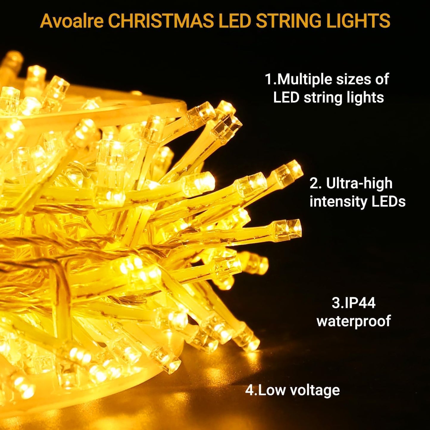 10 Guirlande Lumineuse LED 100M Jaune - 1000 LED Décorative Fête Extérieur Intérieur