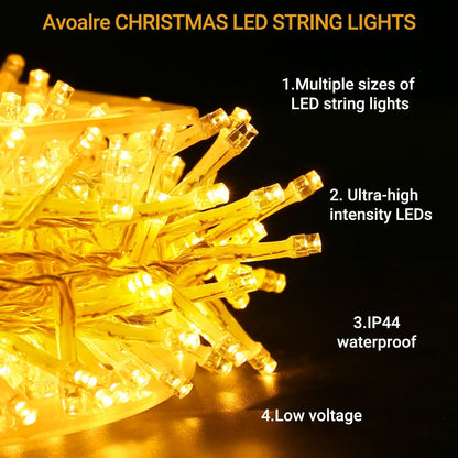 10 Guirlande Lumineuse LED 100M Jaune - 1000 LED Décorative Fête Extérieur Intérieur