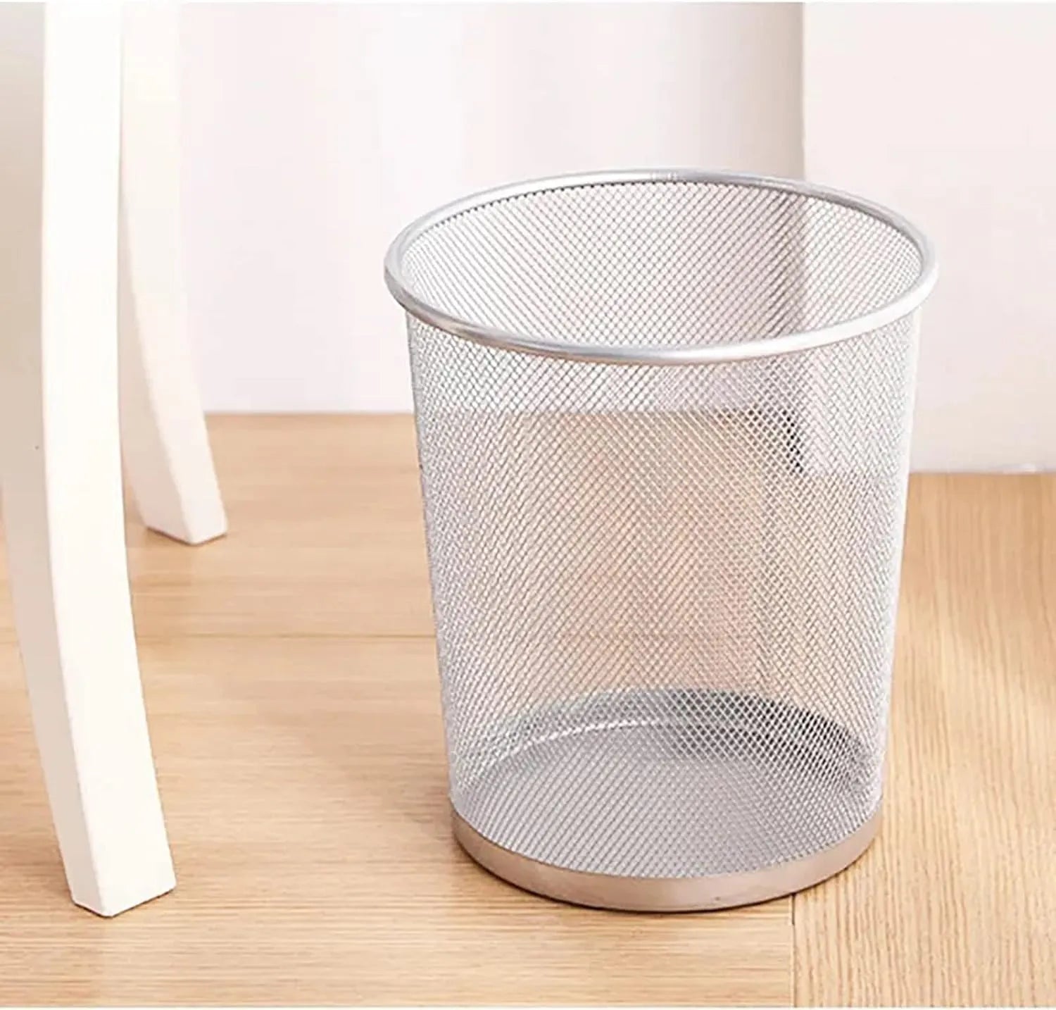 Corbeille à Papier Métallique GRIS de bureau, Cuisine, Salle de Bain. - SQES