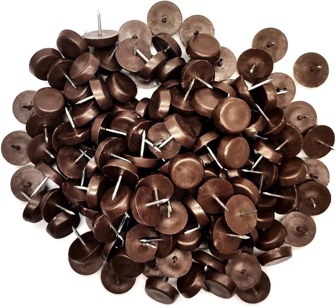 Patin glisseur à clouer diam 20 mm plastique - 50pcs Marron - SQES