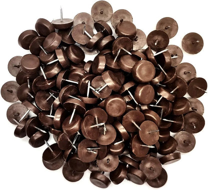 Patin glisseur à clouer diam 20 mm plastique - 50pcs Marron - SQES