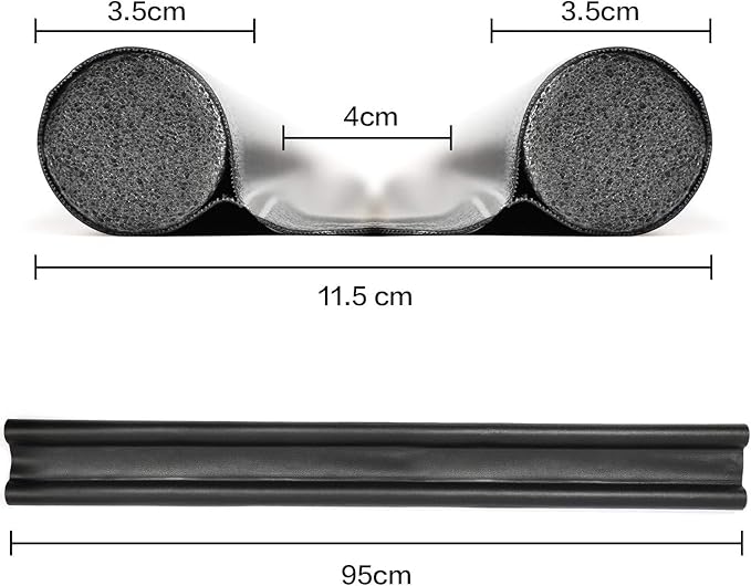 Bas de Porte Double Stop Noir 95cm - Bourrelet Isolation Thermique Acoustique