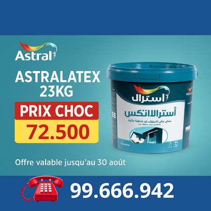 ASTRALATEX 23KG - Peinture Acrylique Haute Qualité( promo Aout 2025) vente en magazin SQES