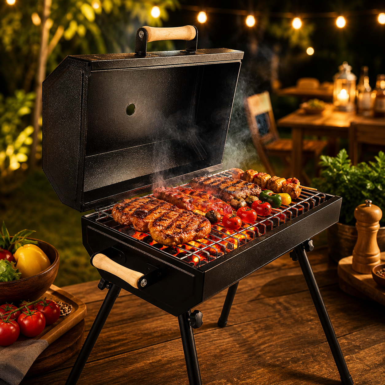 Barbecue Charbon Portable avec Couvercle GM
