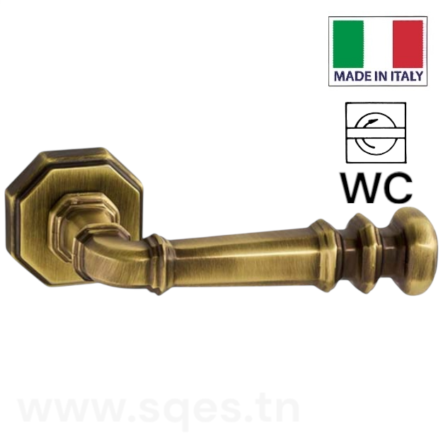 Poignées de porte à rosace carré - Bronze - wc ( 2pcs ) - SQES