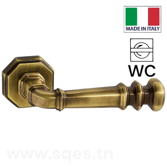 Poignées de porte à rosace carré - Bronze - wc ( 2pcs ) - SQES