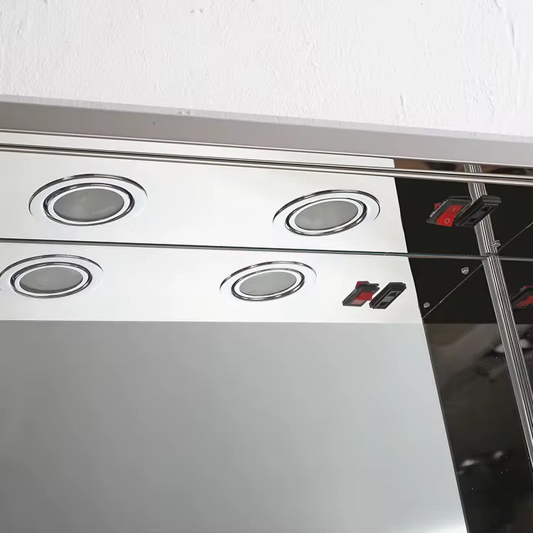 Boîte à Pharmacie Miroir Éclairage LED Inox Double Portes