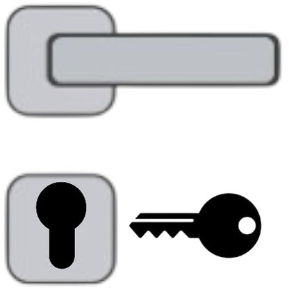 Poignées de porte à rosace carré - Bronze - Gt ( 2pcs ) - SQES