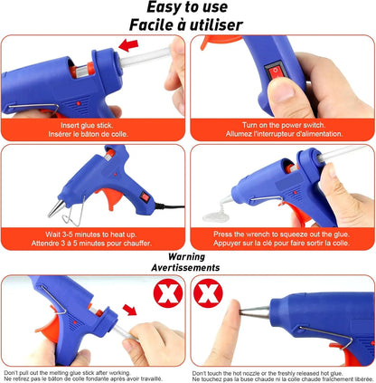 Pistolet à colle chaude - Avec 10 battons - 100 W - SQES