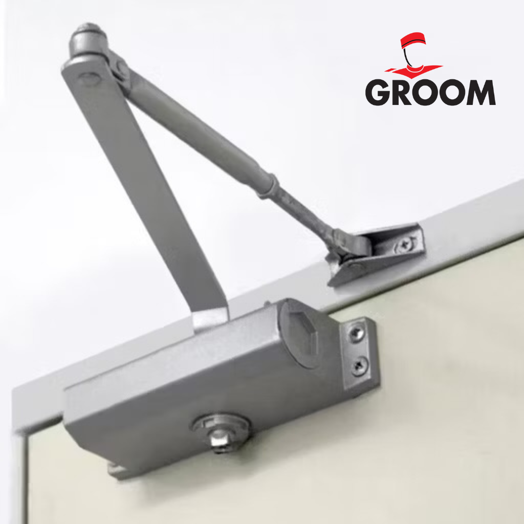 Ferme porte Groom Gris Argent- Bras Compas 60kg - SQES Tunisie