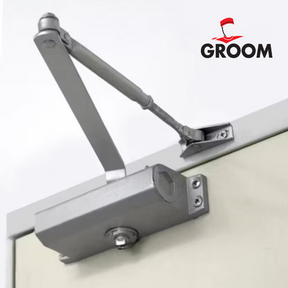 Ferme porte Groom Gris Argent- Bras Compas 60kg - SQES Tunisie