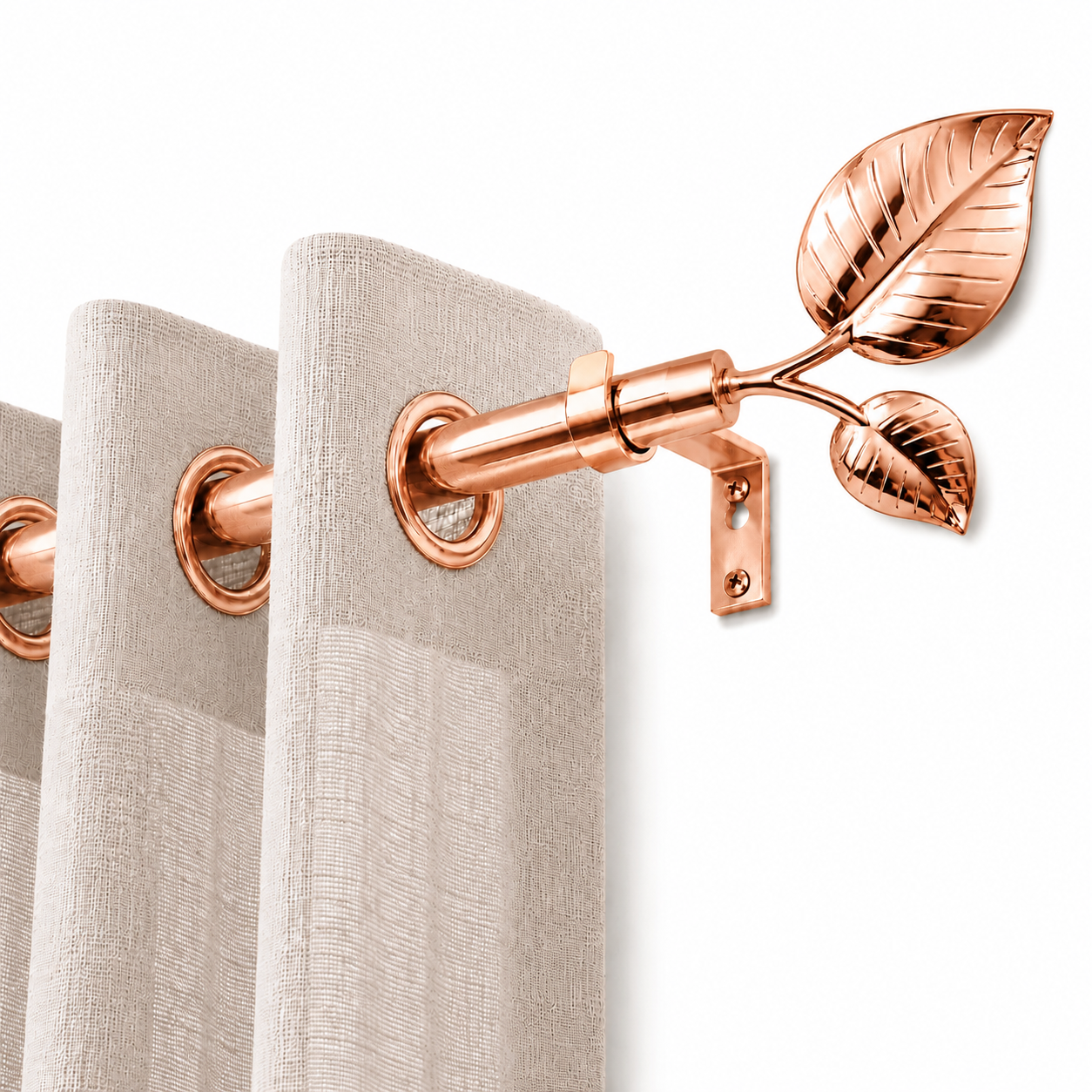 Embout Pour Tube à Rideaux IRIS DN25 Or Rosé Brillant – Lot 2 pcs