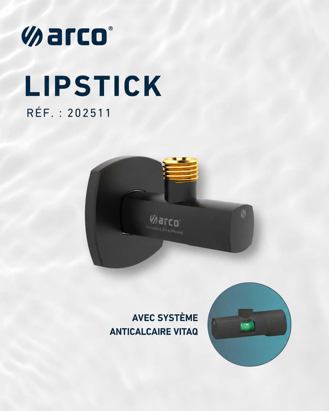 Robinet équerre Noir mat PN16 M-M VITAQ A-80 Lipstick