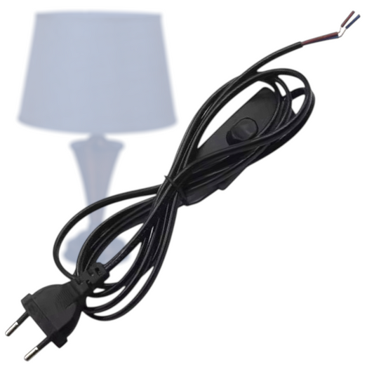 Câble d’alimentation pour veilleuse avec interrupteur long 1,5m noir