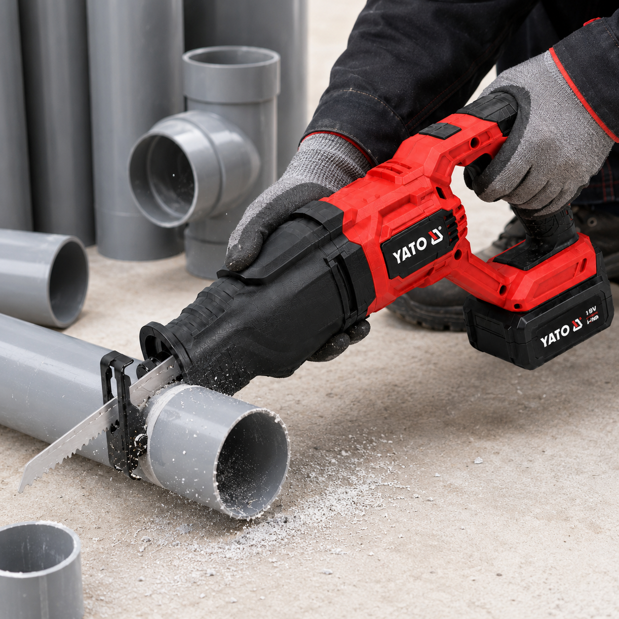 Scie à Sabre Sans Fil YATO 18V – Bois, Métal, Pvc & Viande