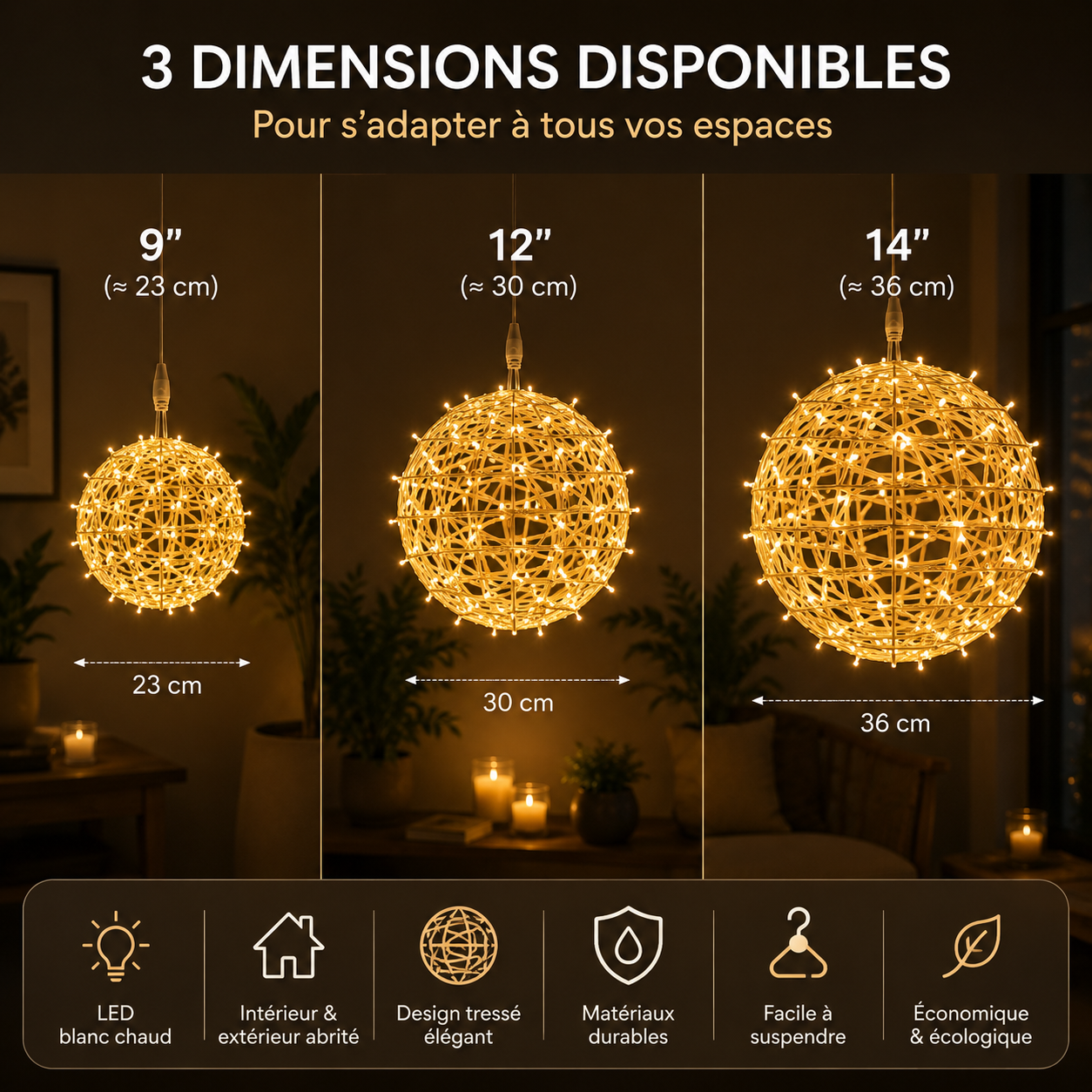 Boule Lumineuse Décorative LED