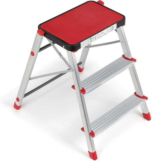 Escabeau 3 marches Échelle en Aluminium, escalier Pliable Marche Pied - SQES