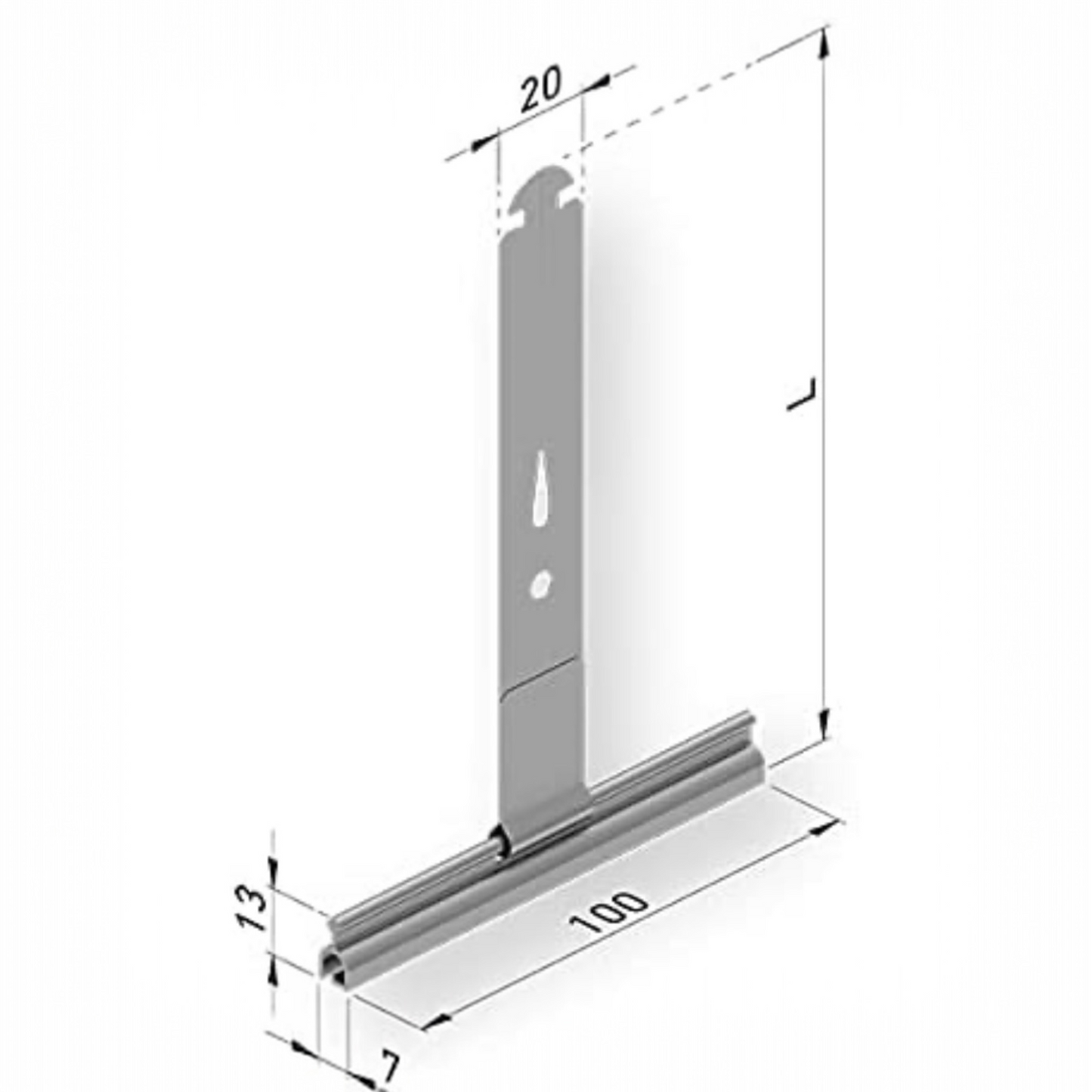 Tirante double - Attache Volet Roulant Aluminium Acier Inoxydable Crochet Unique