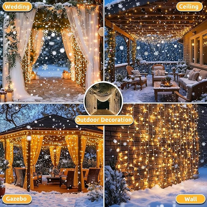 Rideau lumineux Hauteur 3M LED lumière jaune