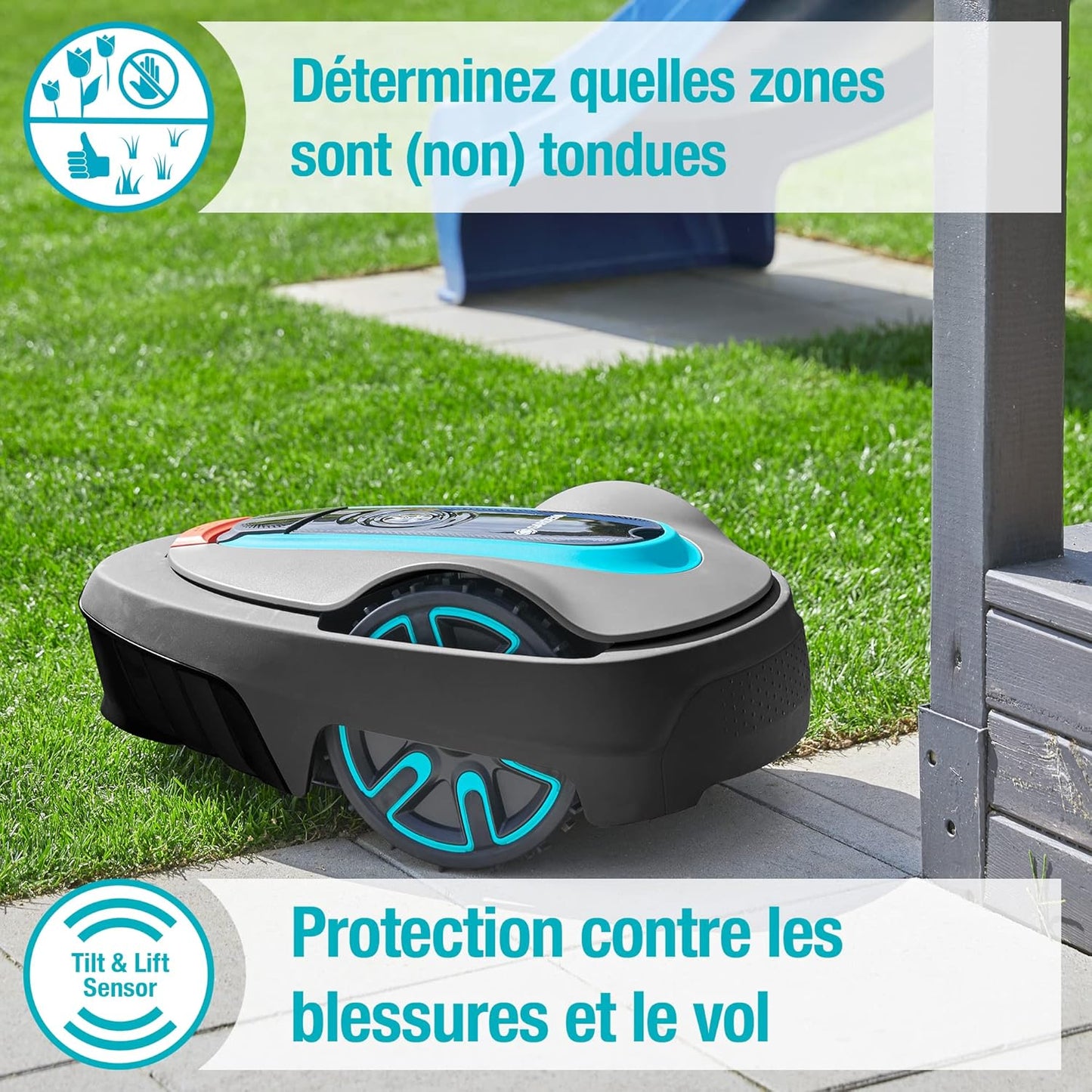 Tondeuse Robot Smart SILENO City 500 M² avec Technologie IA GARDENA