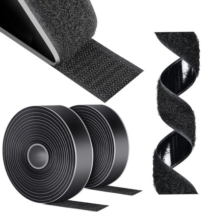 Scratch Autocollant Double Face, Ruban de 100cm x 2cm NOIR - SQES