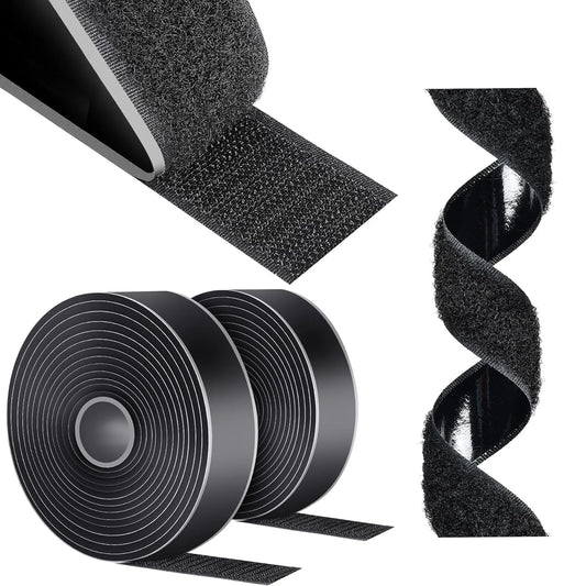 Scratch Autocollant Double Face, Ruban de 100cm x 2cm NOIR - SQES