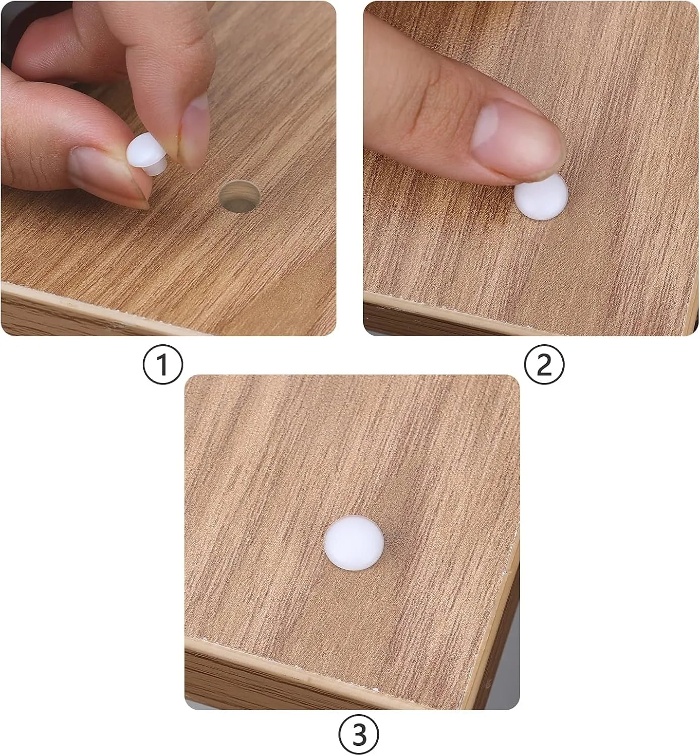 Bouche trou diam 8 mm plastique - capuchons pour trous de perçage - 100pcs - SQES