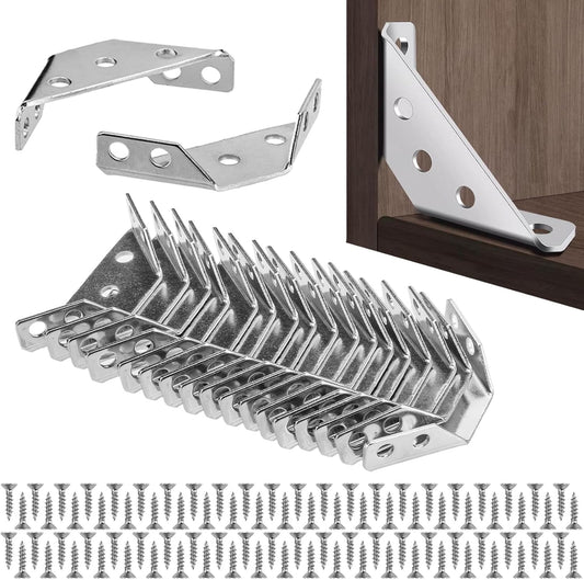 Lot de 12 Connecteurs d'Angle, équerre de réparation en acier