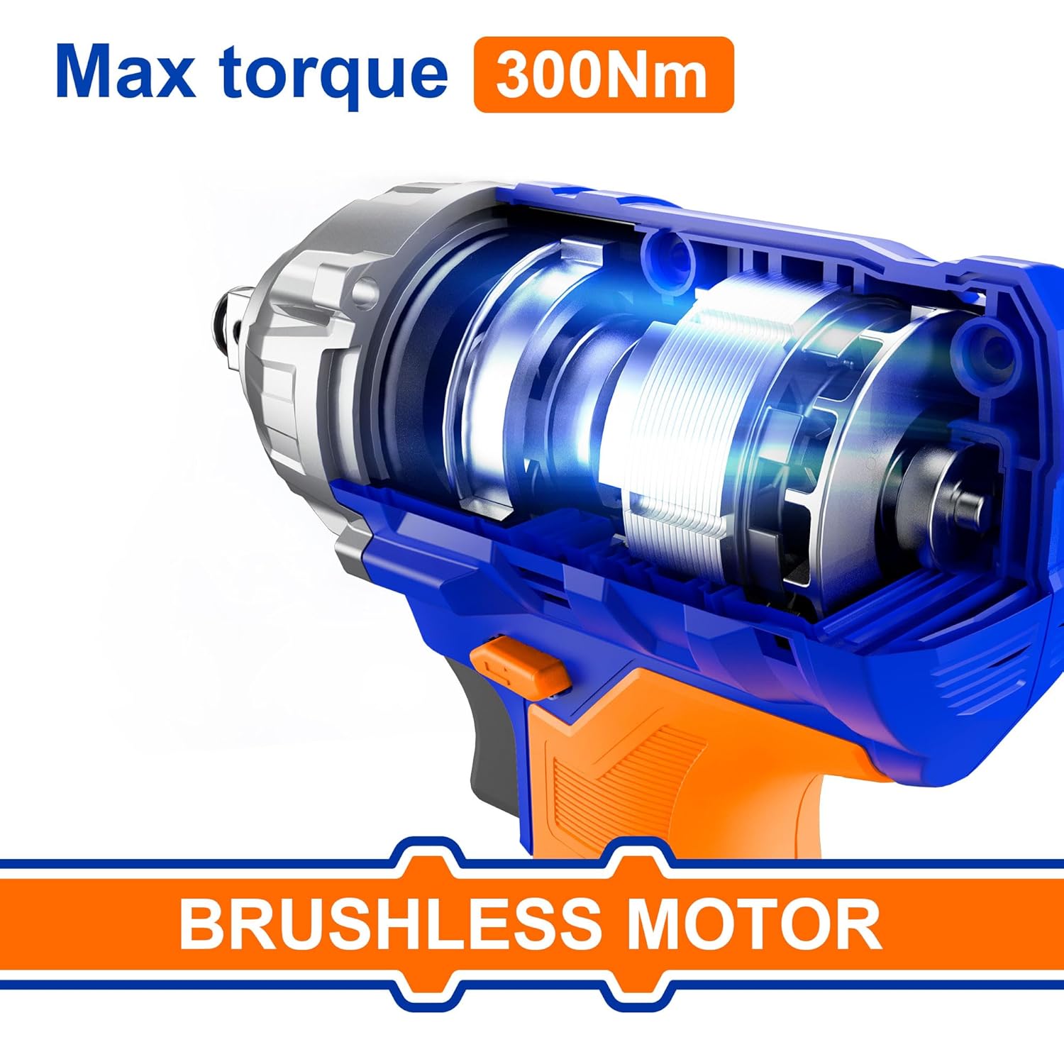Boulonneuse Brushless – 20V, 600Nm, 2 Batteries, Coffret et Douilles - SQES