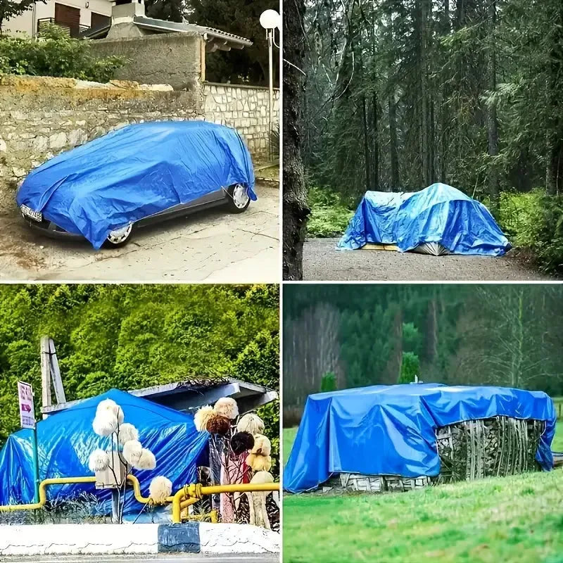 Bache de protection 5Mx4M Multiusages, bleu Imperméable avec Œillets, Pour Voitures, Bateaux, Meubles de Jardin, ,Bois, Piscines, Camping - SQES