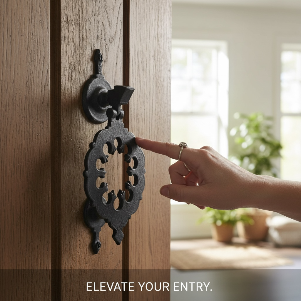 Frappe porte en laiton Noir ottoman 20cm design traditionnel antique