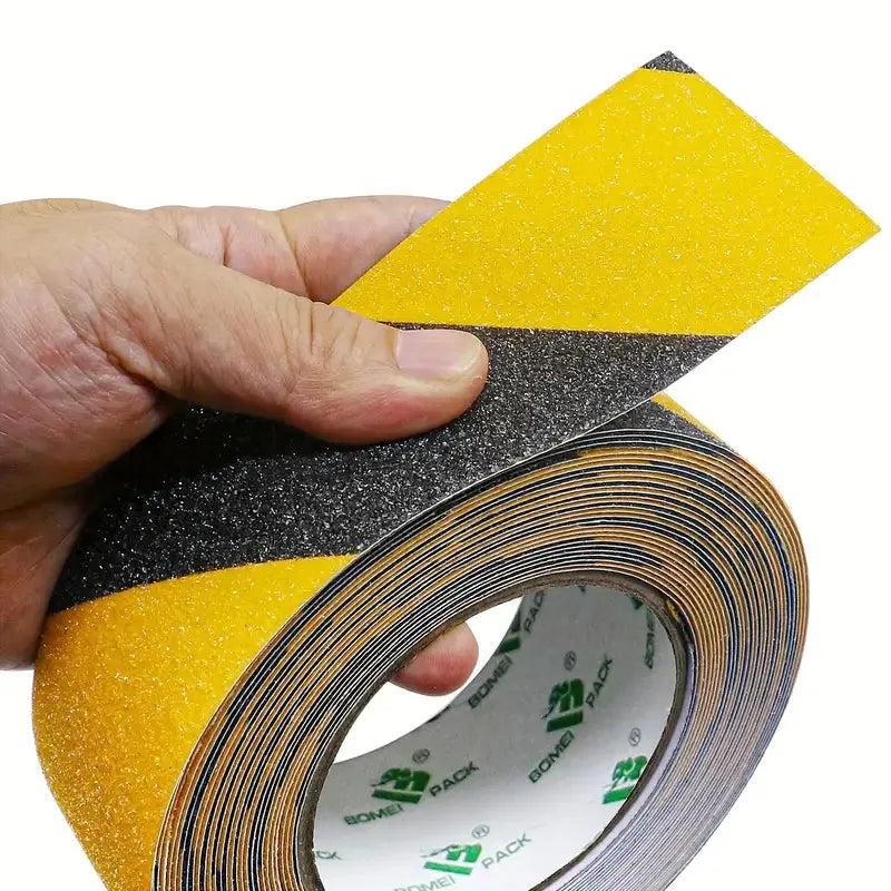 Ruban Antidérapant Adhésif Noir/Jaune – Sécurité Escaliers & Sols - SQES