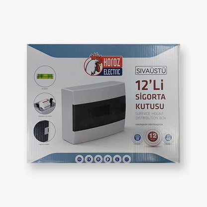 COFFRET APPARENT - 12 MODULES - PORTE FUMÉE - HOROZ ELECTRIC - SQES