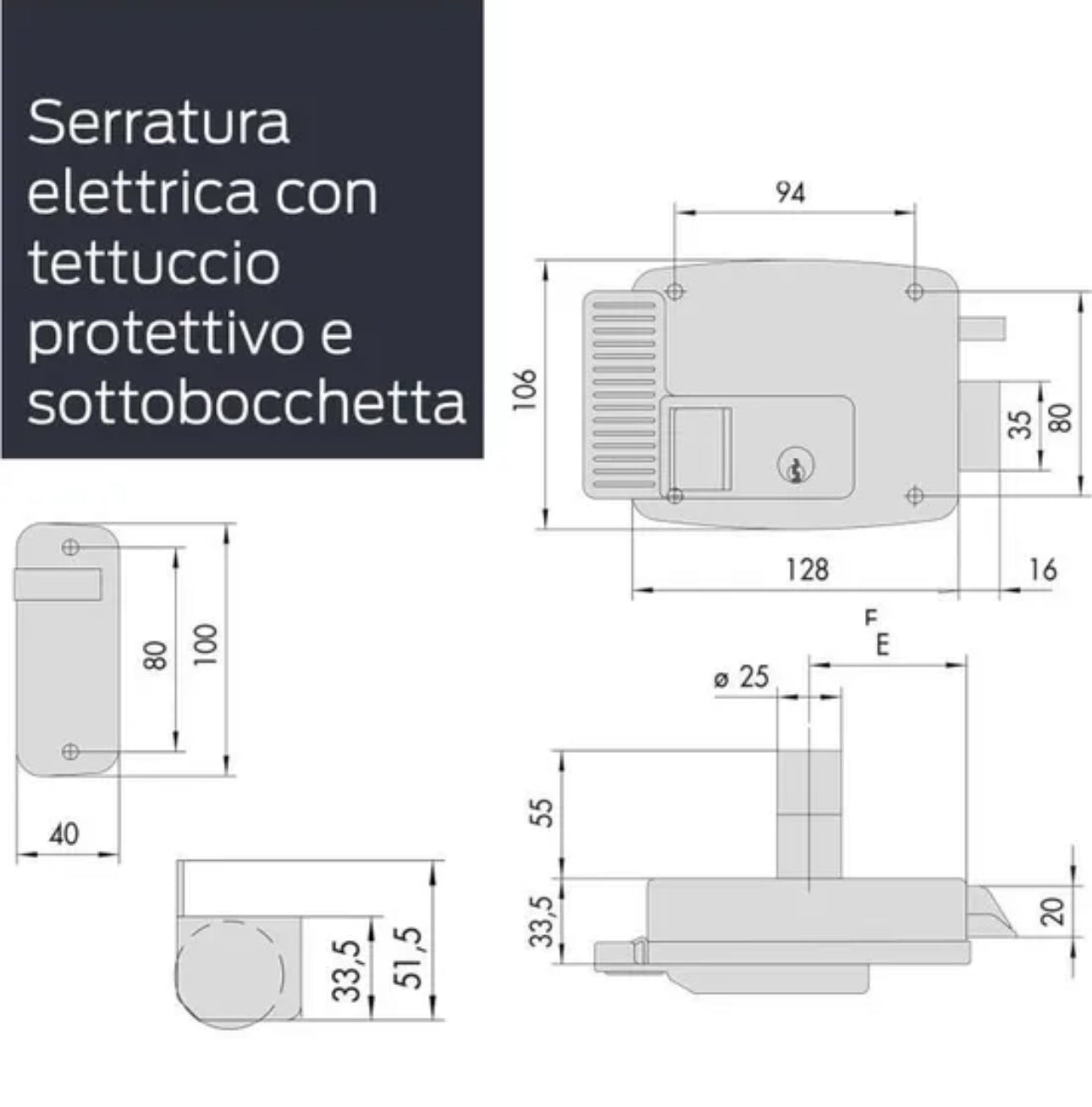 Serrure électrique CISA - Ouverture droite ou gauche - SQES