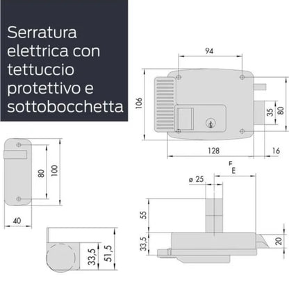 Serrure électrique CISA - Ouverture droite ou gauche - SQES