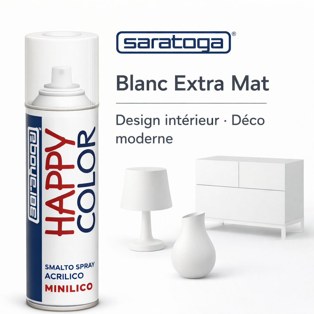 Spray Happy Color Blanc Opaque Extra 400ml Réf.150.001 - Saratoga