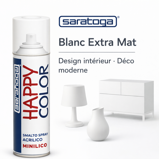 Spray Happy Color Blanc Opaque Extra 400ml Réf.150.001 - Saratoga