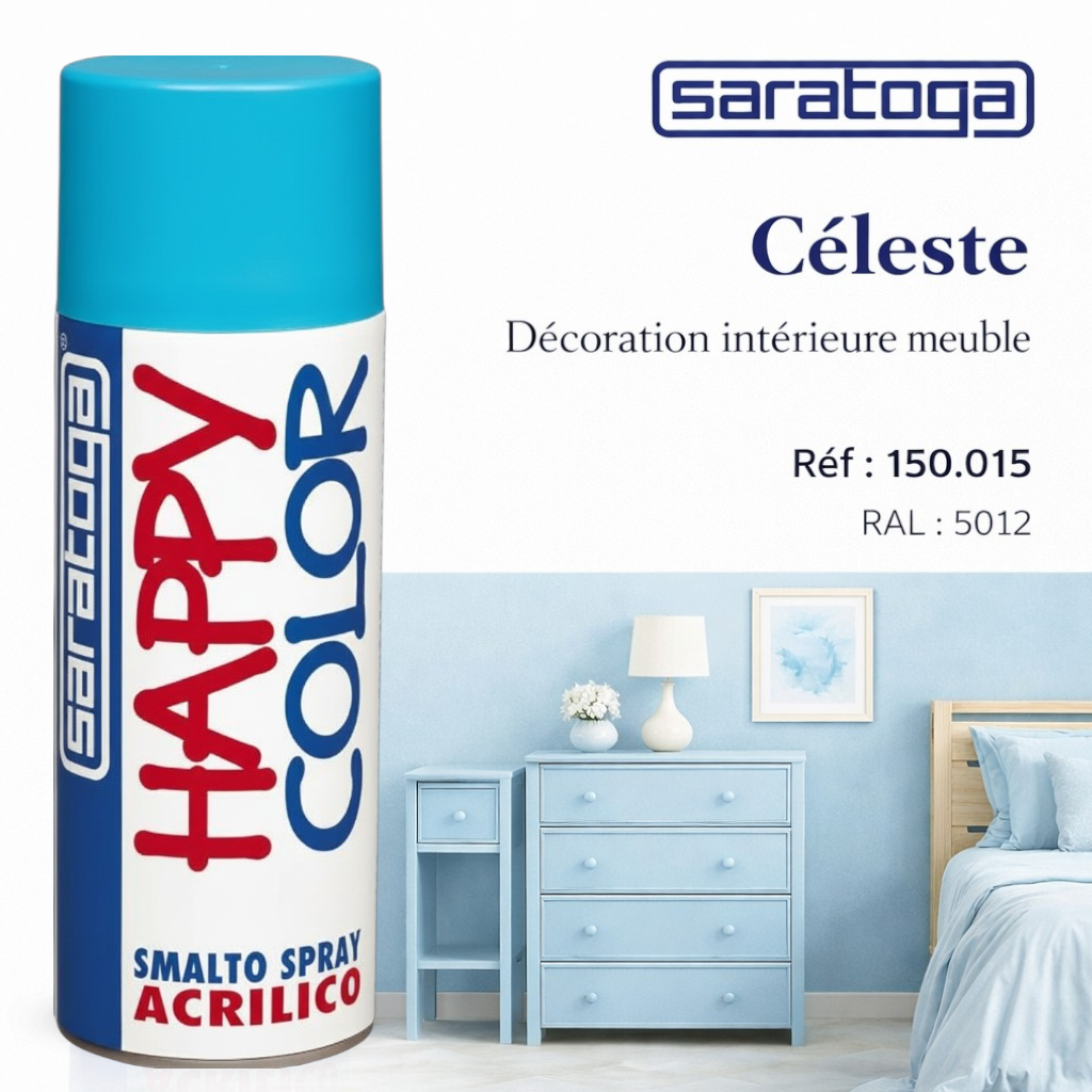 Spray Happy Color Bleu Céleste RAL 5012 400ml - Saratoga