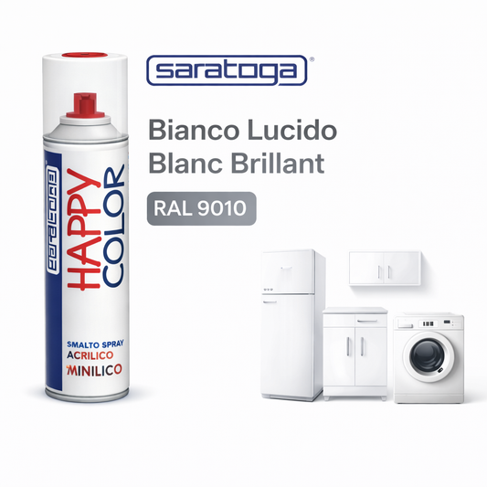Spray Happy Color Blanc Brillant 400ml Réf.150.055 - Saratoga