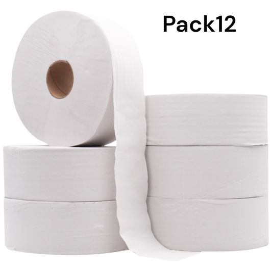 Papier Essuie-mains blanc hygiénique Jumbo M70 – Lot de 12 Rouleaux