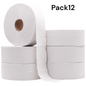Papier Essuie-mains blanc hygiénique Jumbo M70 – Lot de 12 Rouleaux