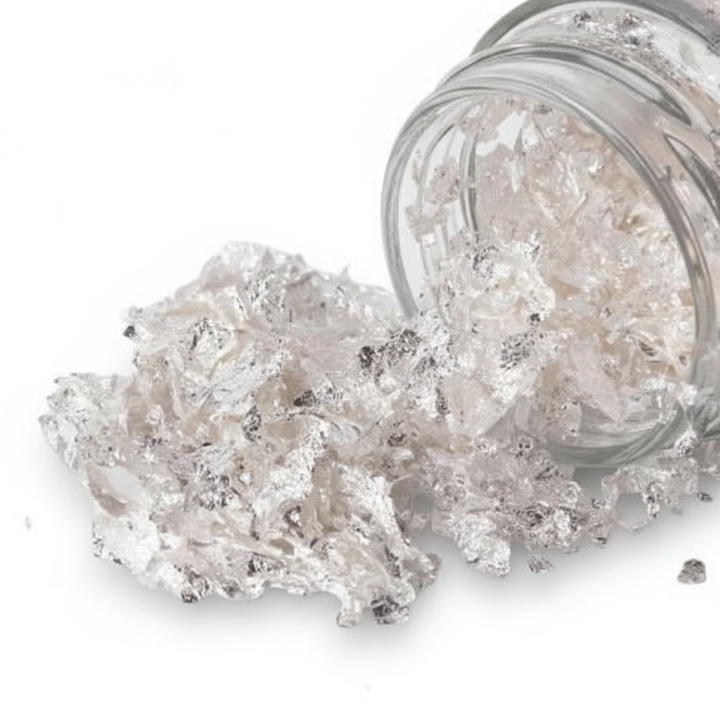 Flocons de Feuilles d'Argent pour Artisanat, Peinture et Décoration Ongles