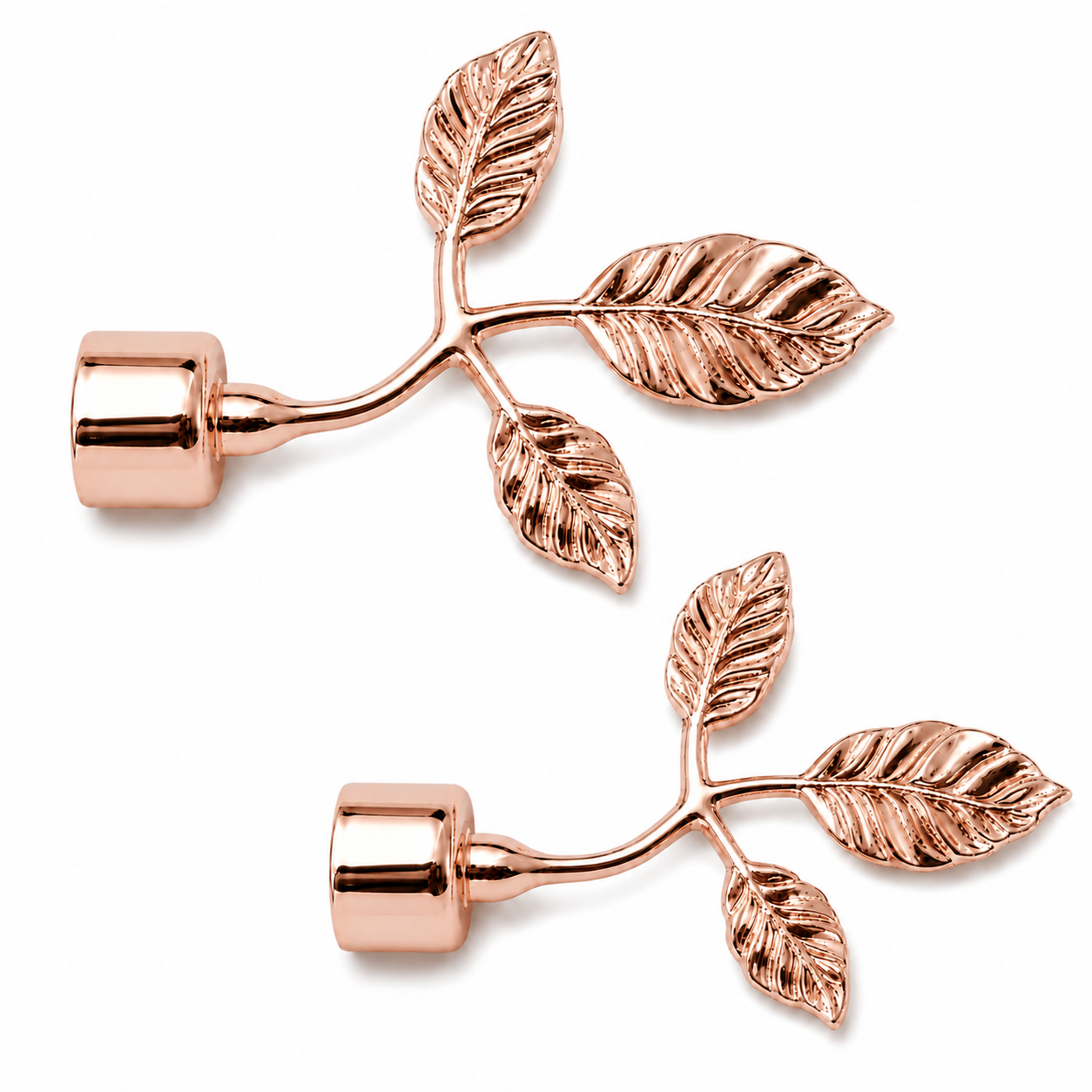 Embout décoratif floral FLORIA pour tringles à rideaux DN25 finition or rosé brillant