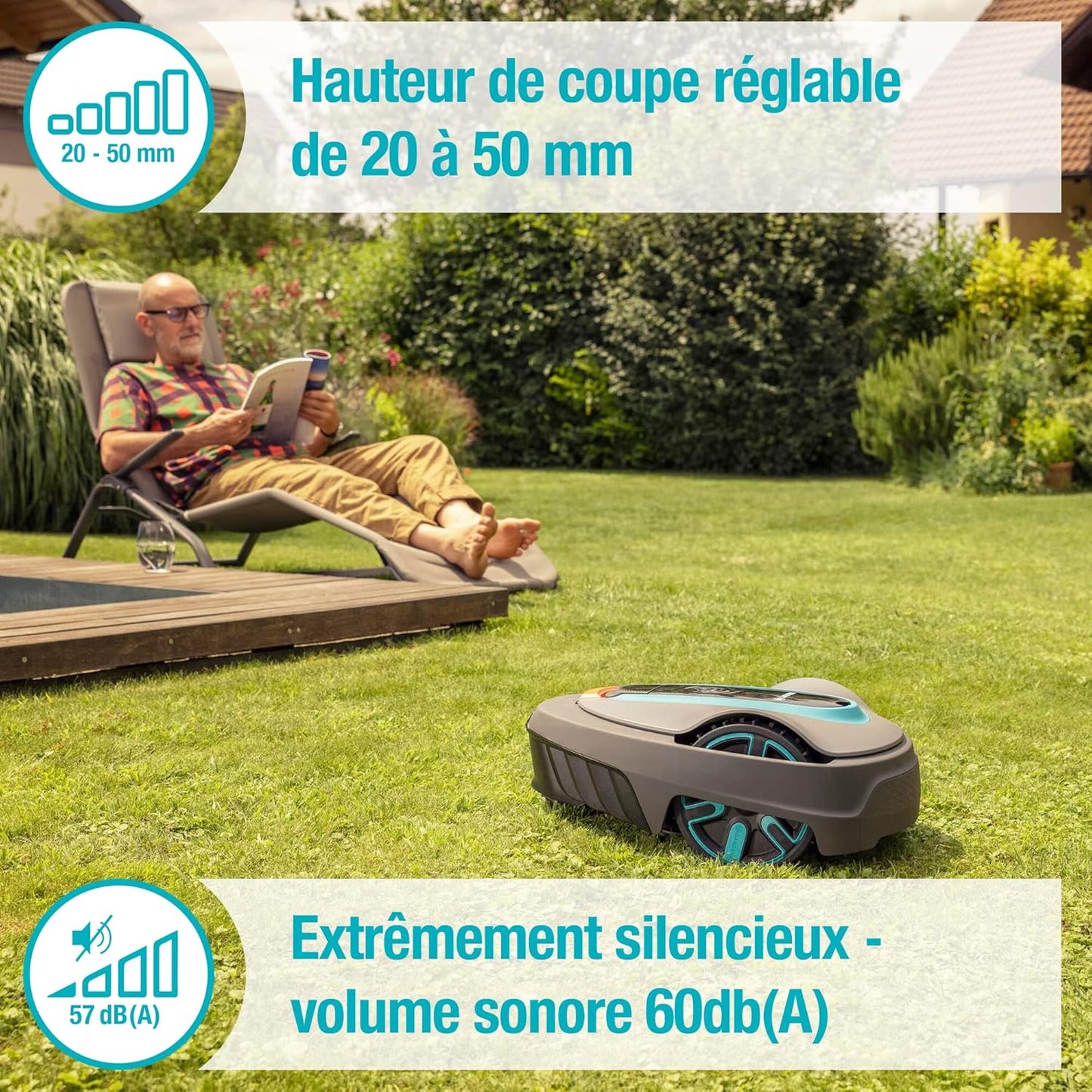 Tondeuse Robot Smart SILENO City 500 M² avec Technologie IA GARDENA
