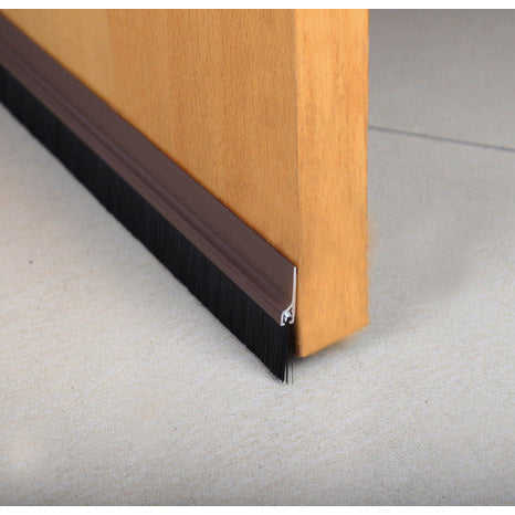 Bas de Porte Adhésif Brosse Marron 1m - PVC Isolation Thermique Acoustique