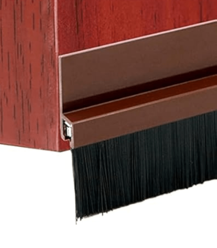 Bas de Porte Adhésif Brosse Marron 1m - PVC Isolation Thermique Acoustique