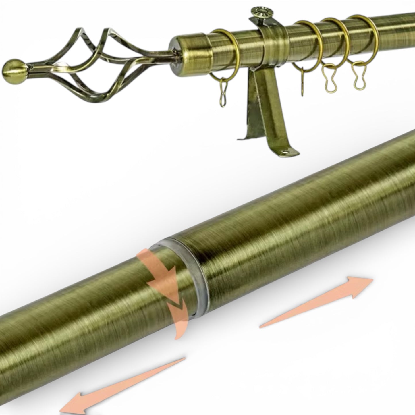 Tringle Tube à Rideau Extensible 1-2m DN28/25 Kit Complet