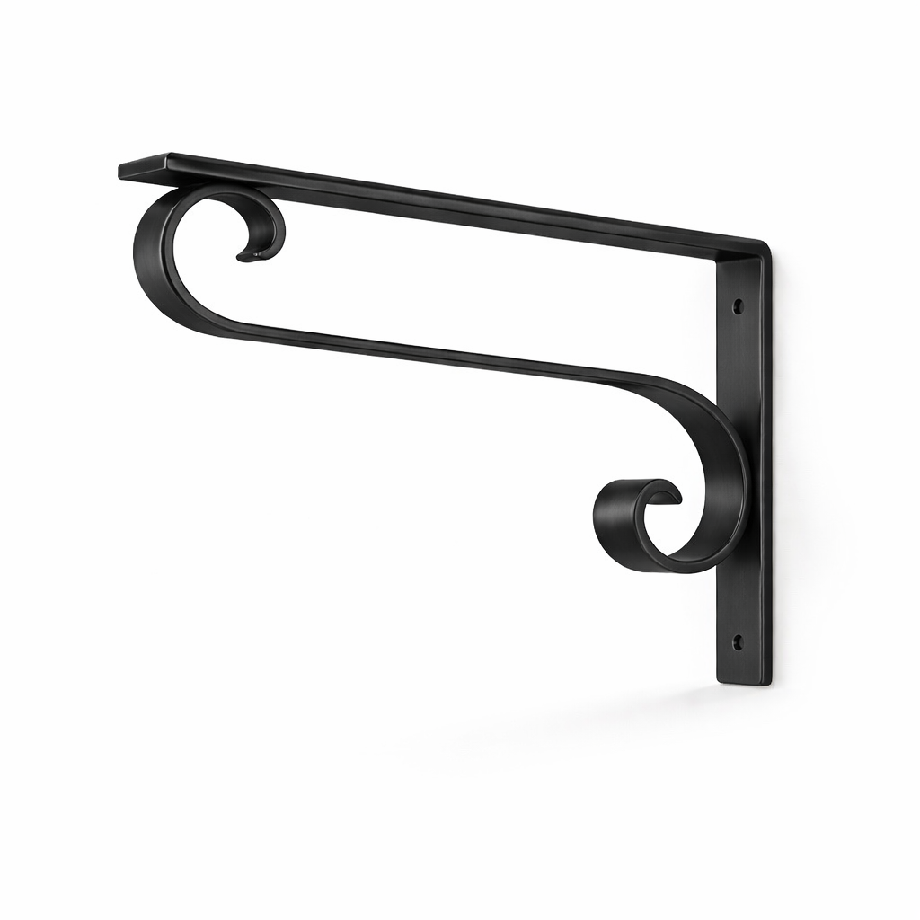 Support Étagère Fer Forgé Noir – Pack 2